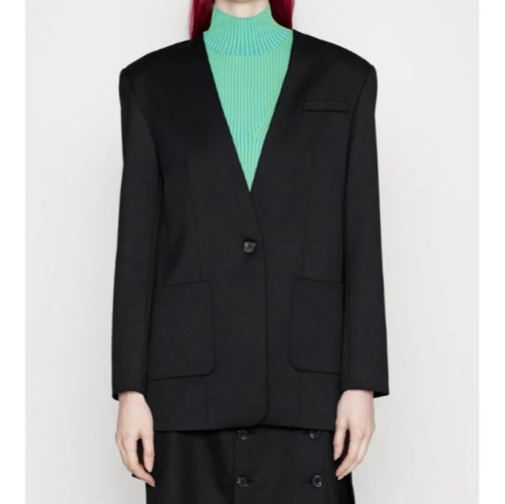 2ndday S38 Black Front Pockets Single Breasted Blazer